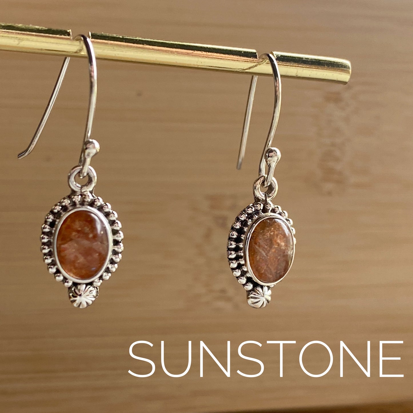 Gemstone Earrings French Ear Wires Sterling Silver Artisan Made One-of-a-kind