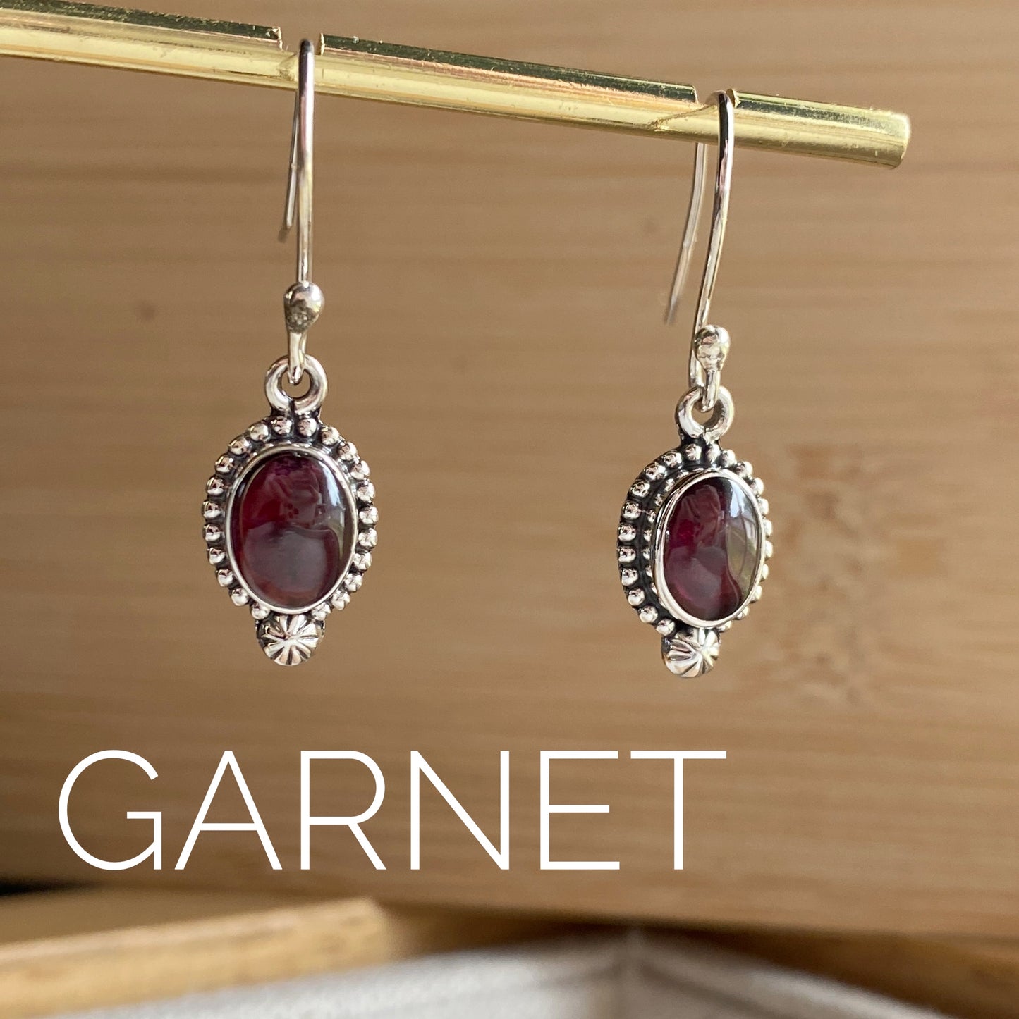 Gemstone Earrings French Ear Wires Sterling Silver Artisan Made One-of-a-kind