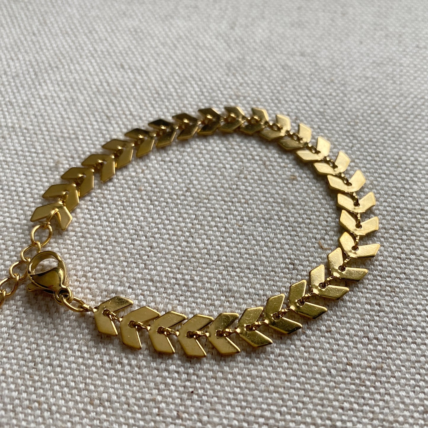 Chevron Bracelet Gold or Silver Stainless Steel Tarnish Free Waterproof Jewelry