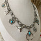 Charm Necklace Western Theme Chunky Turquoise Southwest Cowgirl Style