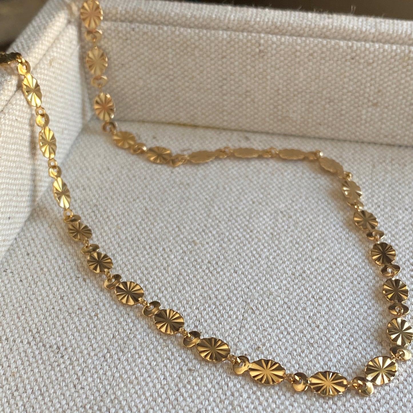 Gold Necklace Starburst Chain Stainless Steel Waterproof