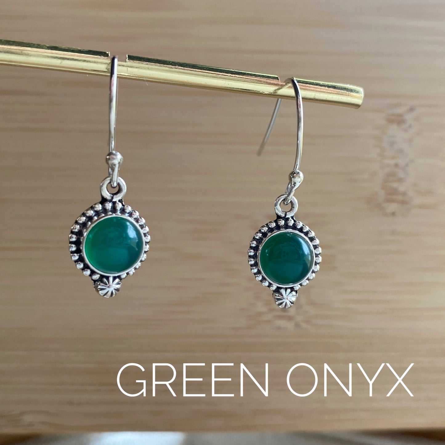 Gemstone Earrings French Ear Wires Sterling Silver Artisan Made One-of-a-kind
