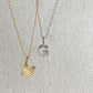 Initial Necklace Fluted Letter Stainless Steel Gold or Silver Hypoallergenic