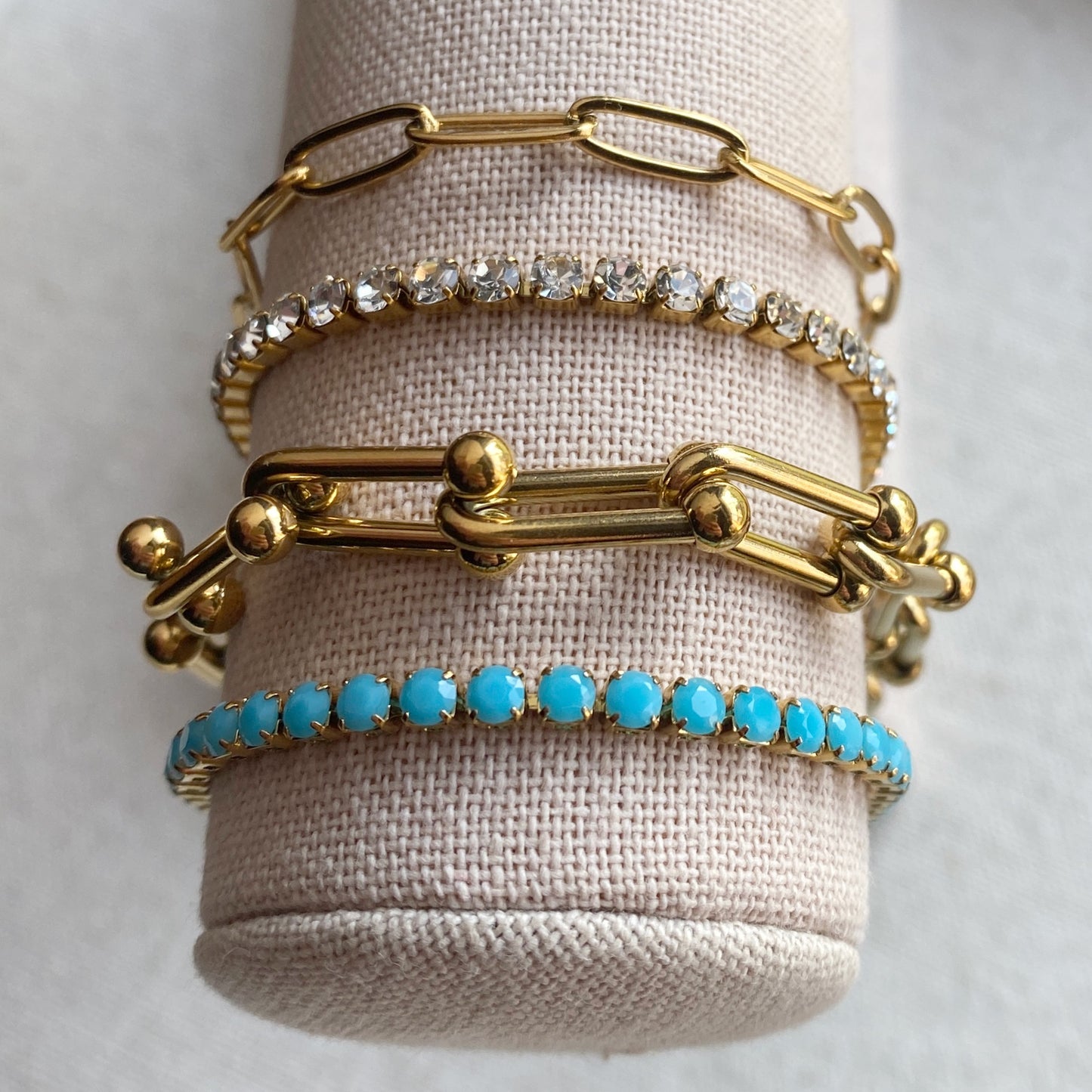Chunky Gold Bracelet Horseshoe Chain Stainless Steel Waterproof Jewelry
