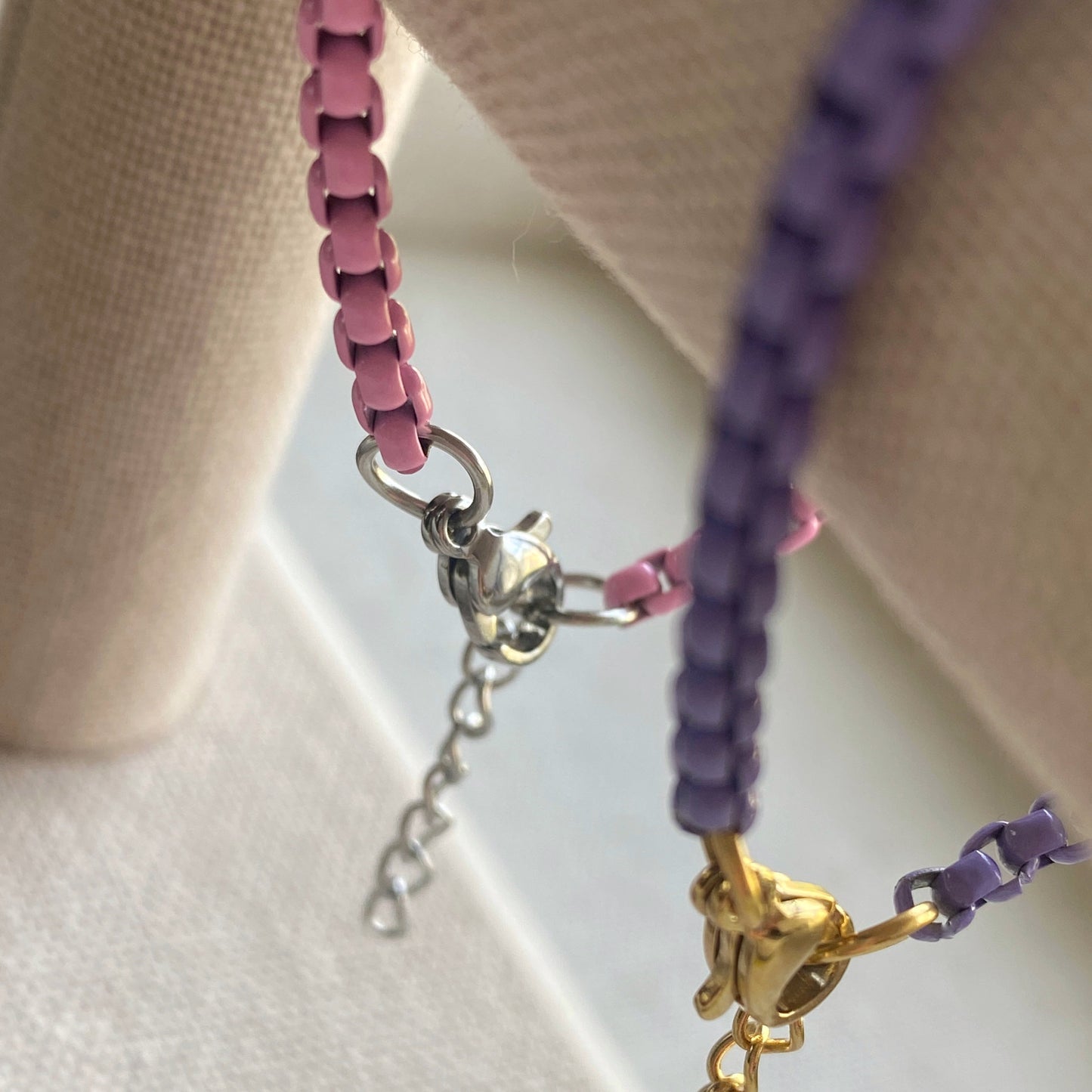 Enamel Box Chain Anklet Colorful Summer Adjustable Jewelry
