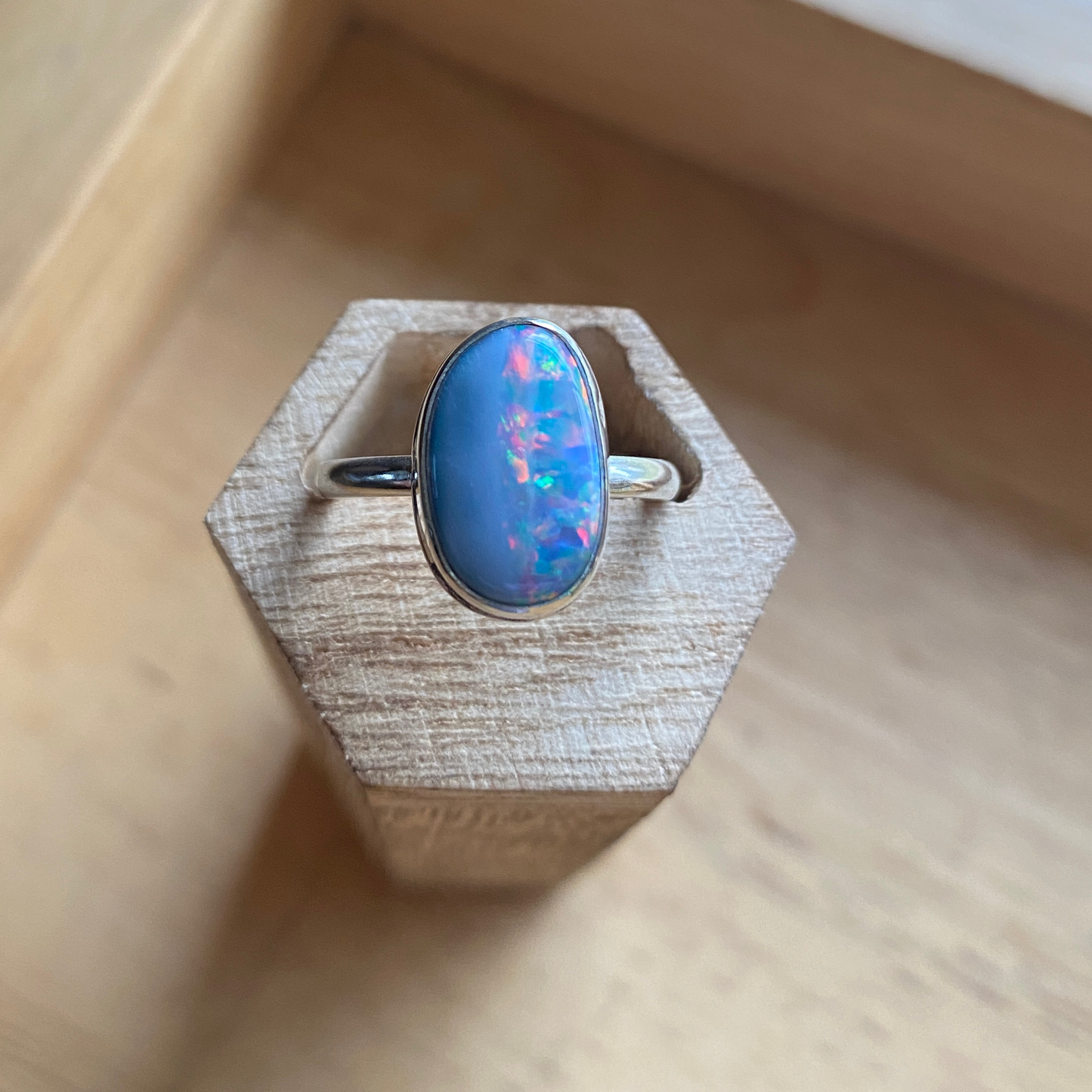 Opal Doublet Ring Size 6