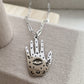 Celestial Hand Tarot Stainless Steel Silver Waterproof Necklace