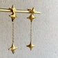 Gold Dangle Stud Earrings Star Stainless Steel Hypoallergenic