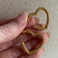 Heart Hoop Earrings 3/4 Hoop Stud Gold Dot Reticulated Valentine’s Day Jewelry