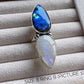 Labradorite and Moonstone Sterling Silver Statement Ring (one-of-a-kind - please review pictures and sizes carefully!)