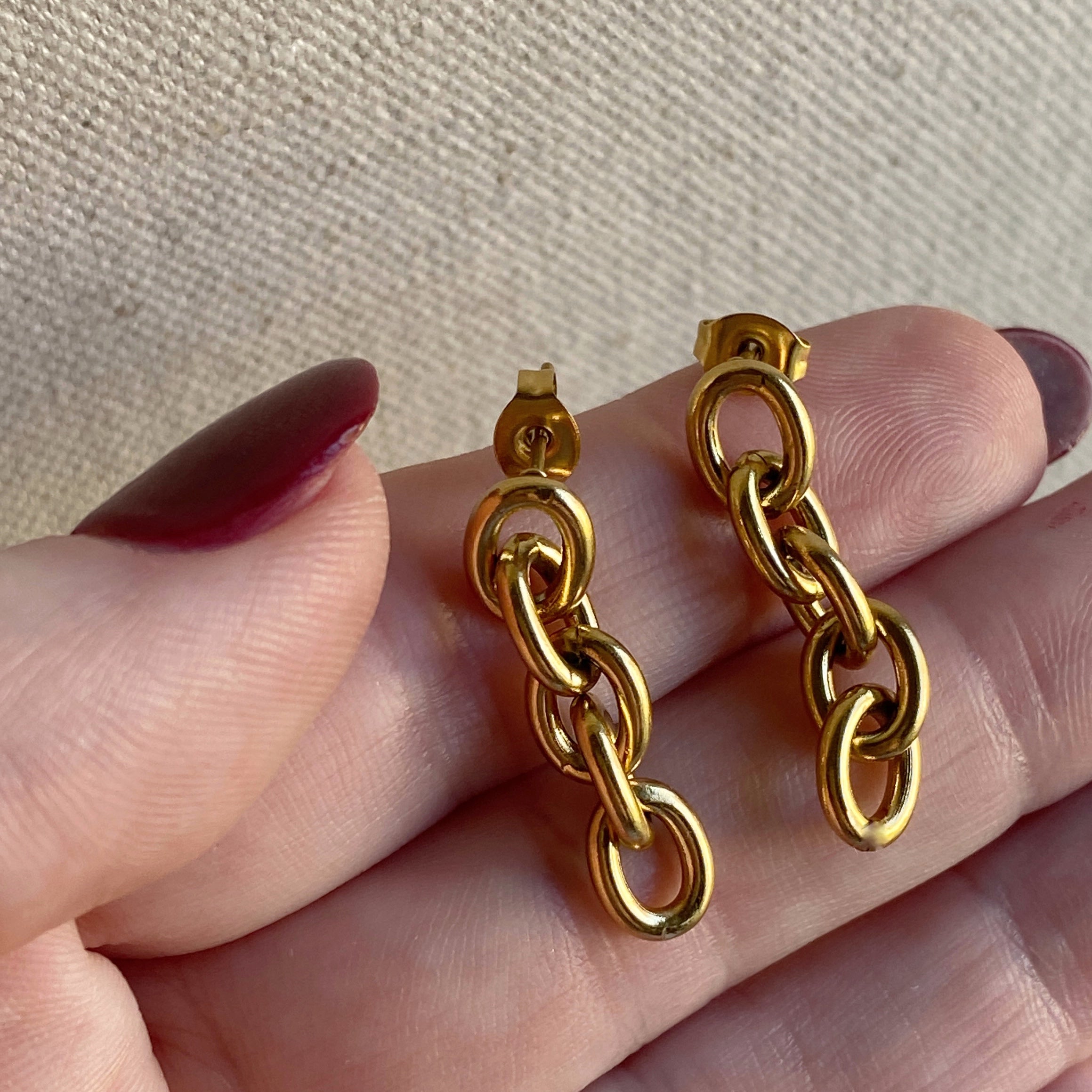 Chunky gold outlet chain earrings