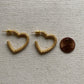 Heart Hoop Earrings 3/4 Hoop Stud Gold Dot Reticulated Valentine’s Day Jewelry