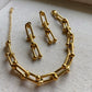Chunky Gold Bracelet Horseshoe Chain Stainless Steel Waterproof Jewelry