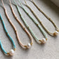 Beaded Necklace Seed Bead Pastel Gold Jewelry