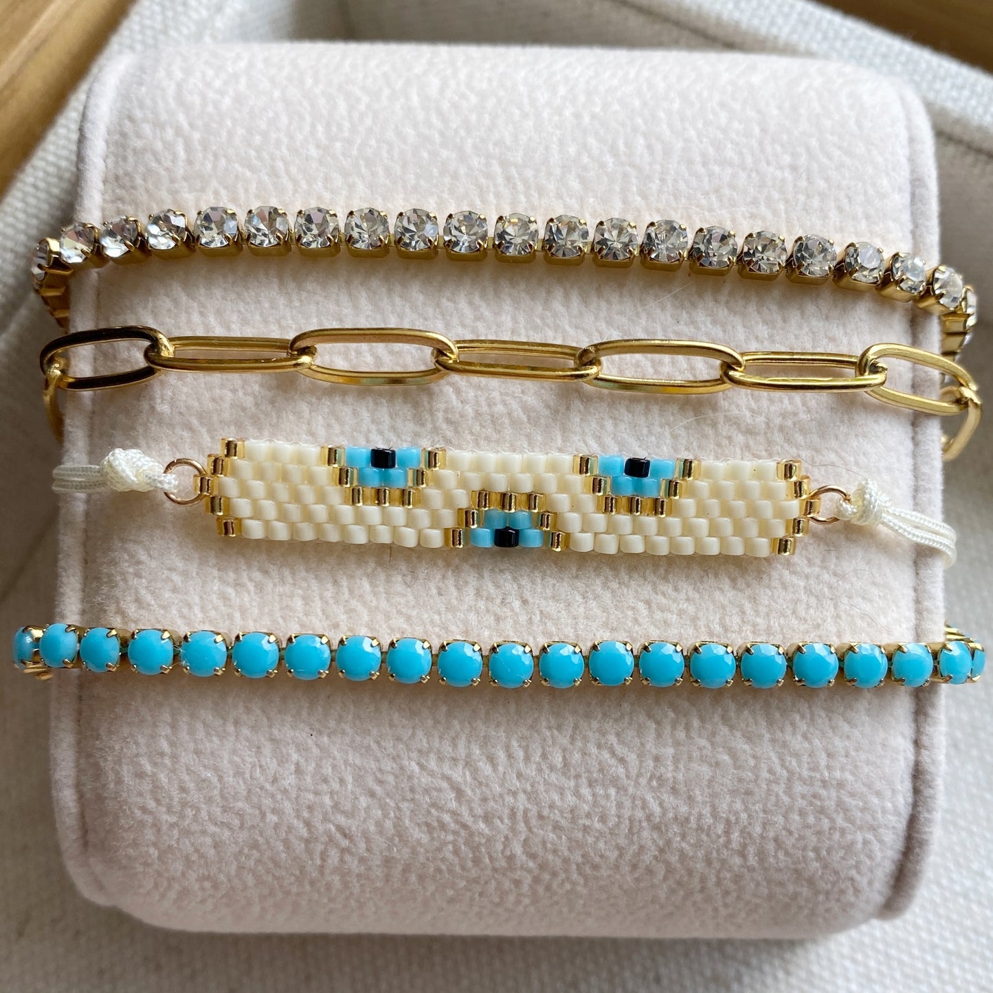 Evil Eye of Protection Beaded Seed Bead Adjustable Cord Bracelet