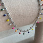 Silver Anklet Rainbow Colorful Dainty Paddle Stainless Steel Waterproof