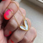 Gold Pearl Heart Necklace Mother Of Pearl Stainless Steel Jewelry