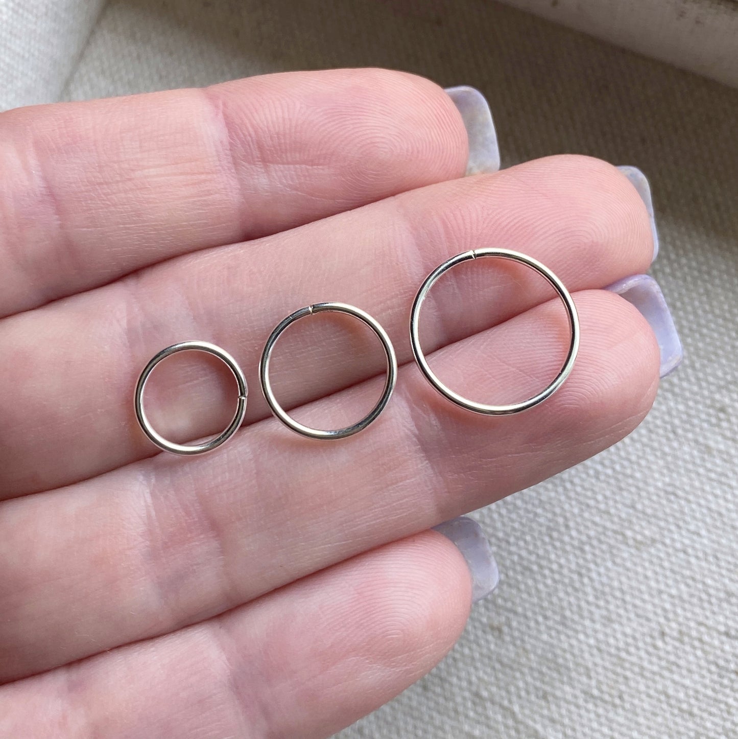 Sleeper Hoop Earrings Endless Hoops Sterling Silver or 14k Gold Filled Dainty Earrings