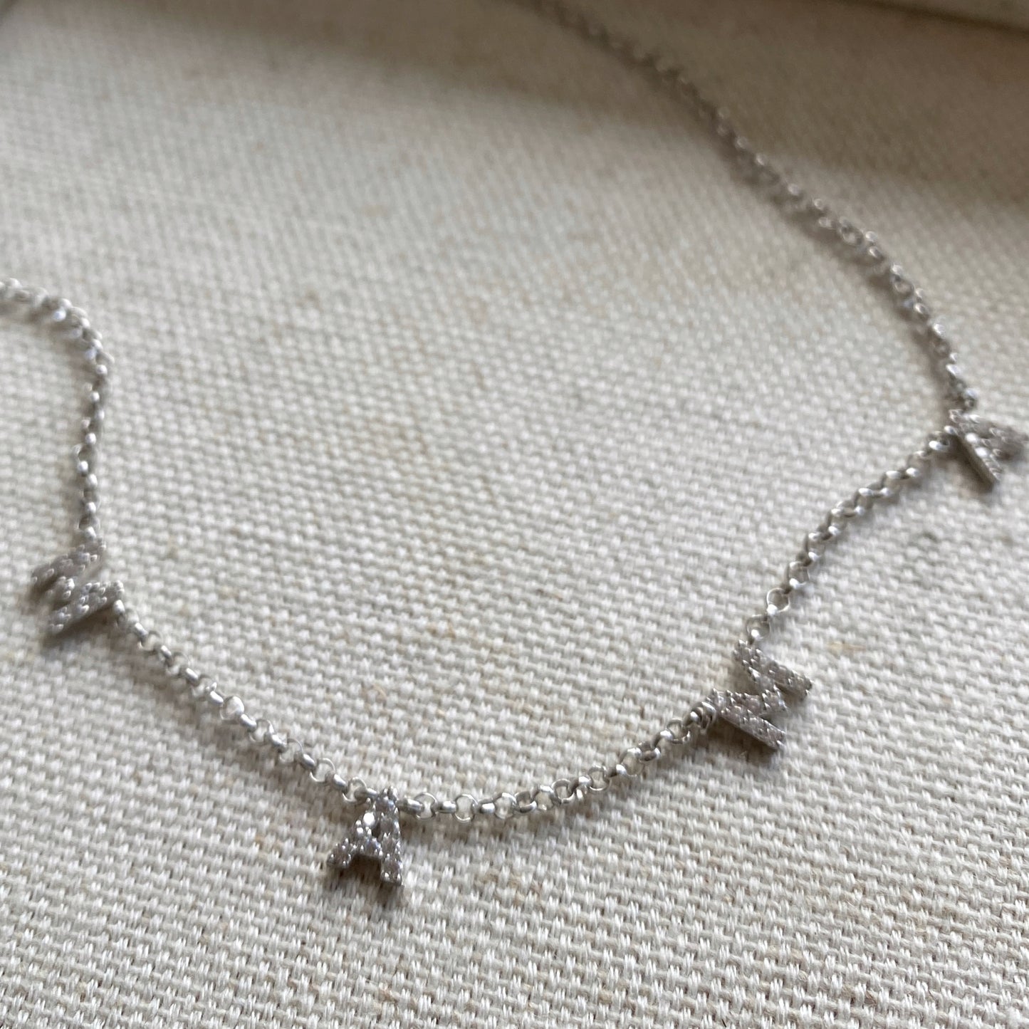 Mama Necklace Sterling Silver Dainty CZ Jewelry