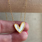 Gold Pearl Heart Necklace Mother Of Pearl Stainless Steel Jewelry