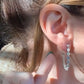 Disc Chain Earrings Faux Hoop Sparkly Silver