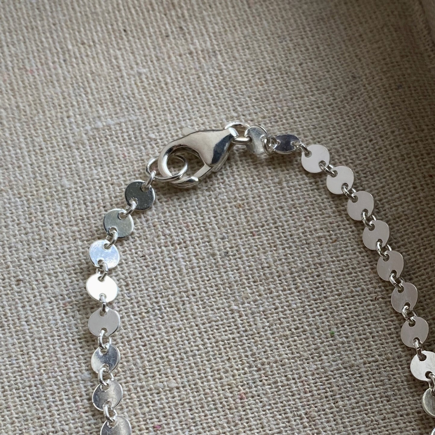 Sterling Silver Sequin Coin Disc Necklace