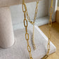 Waterproof Gold or Silver Stainless Steel Paperclip Chain Necklace Chunky Everyday Layering Jewelry