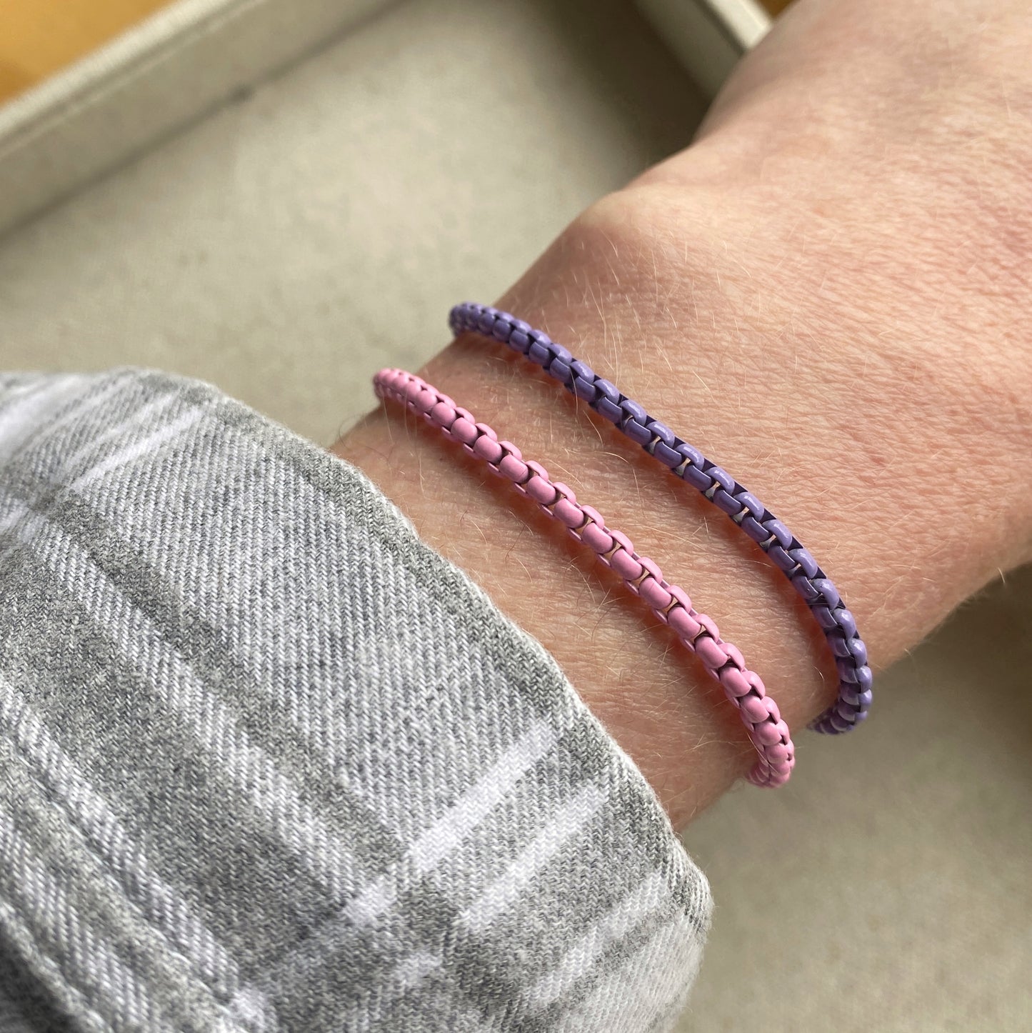 Enamel Box Chain Bracelet Colorful Fun Jewelry – River Valley Designs
