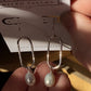 Pearl Earrings Long Oval Sterling Silver Link Freshwater Pearl