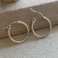 Large Hoop Earrings Silver or Gold Square Wire Click Hoop Everyday Jewelry