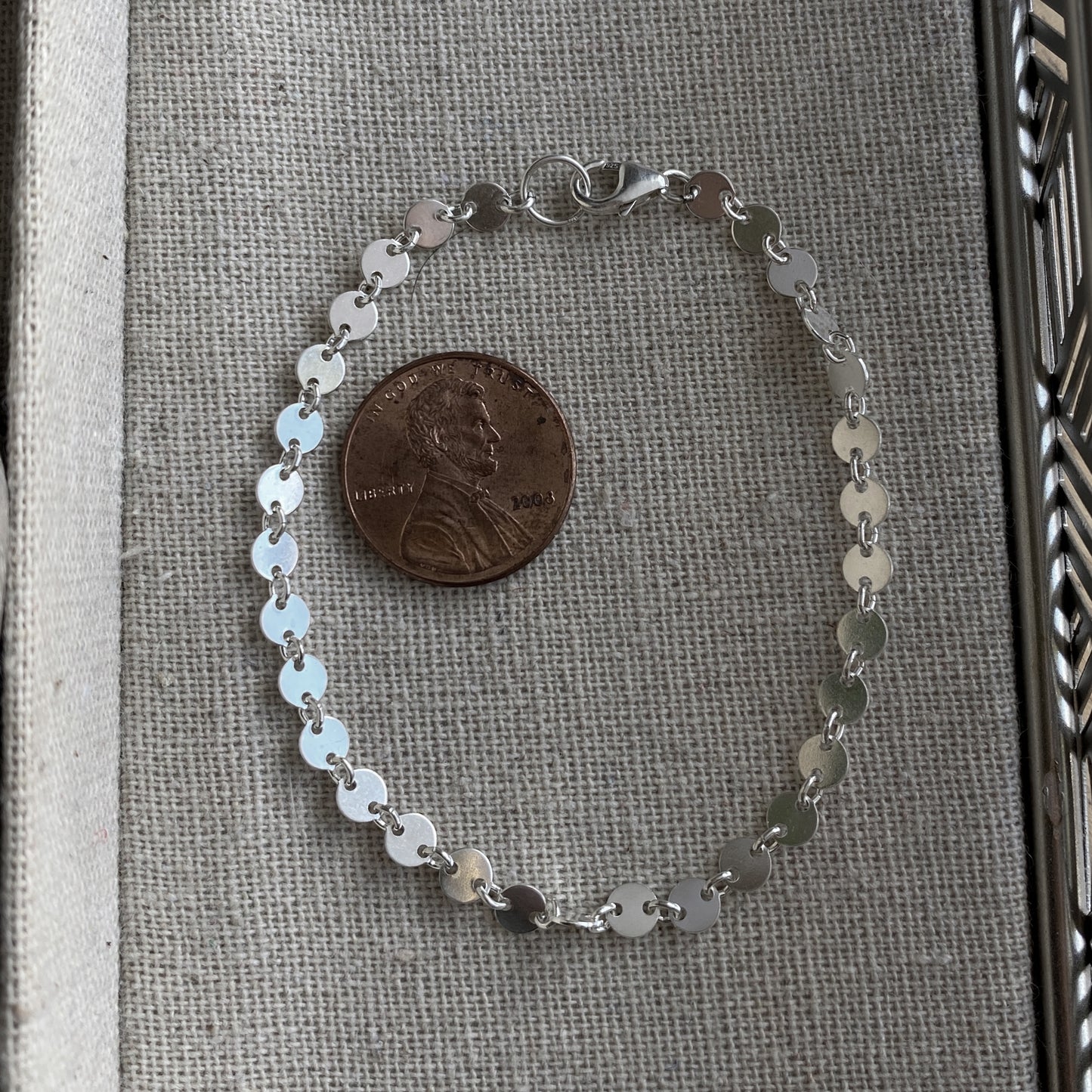 Sterling Silver Sequin Coin Bracelet