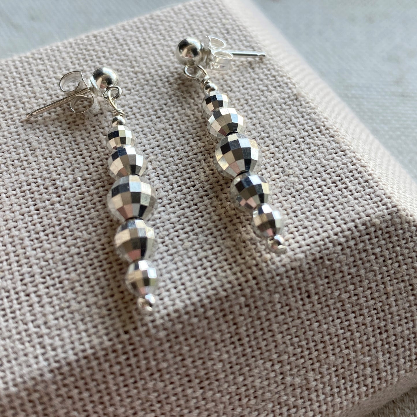 Sterling Silver Earrings Sparkly Post Dangles