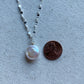 Coin Pearl Necklace Sterling Silver Layering Jewelry