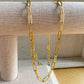 Waterproof Gold or Silver Stainless Steel Paperclip Chain Necklace Chunky Everyday Layering Jewelry