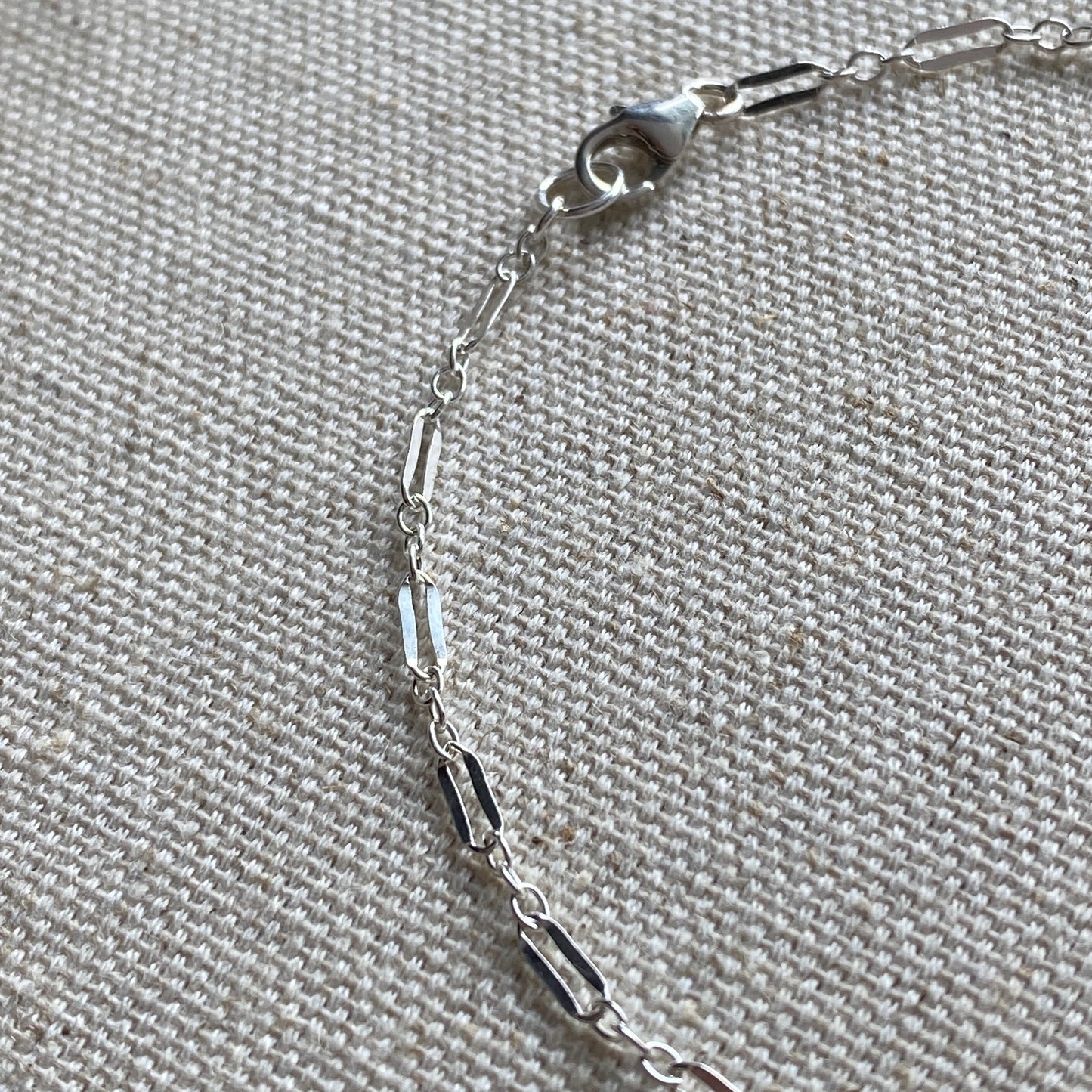 Sparkly Sequin Chain Bracelet Dainty Sterling Silver