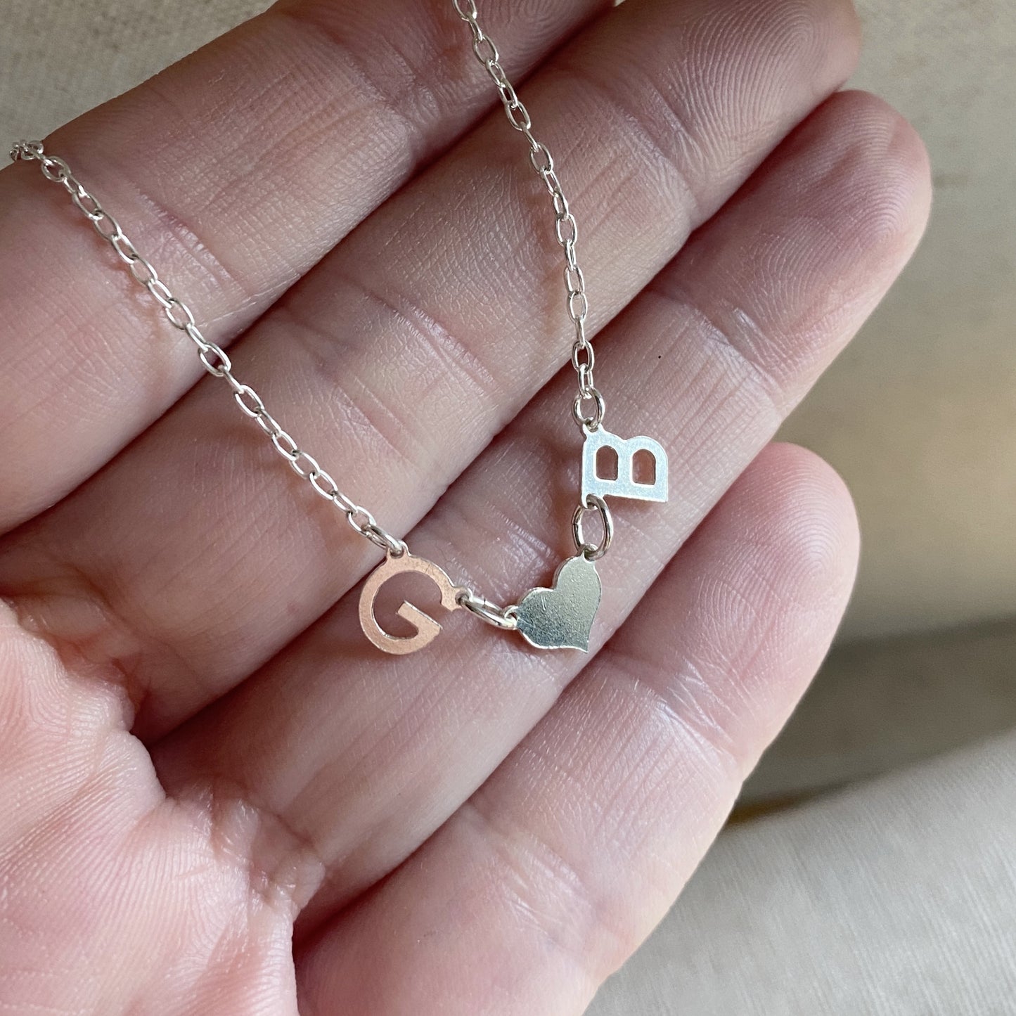 Mini Initial Necklace Dainty Personalized Silver or Gold Gift For Her