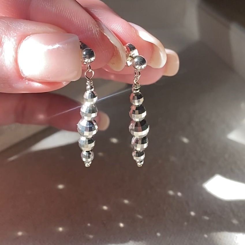 Sterling Silver Earrings Sparkly Post Dangles