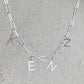 Name Necklace Silver Personalized Initial Letter Paperclip Chain