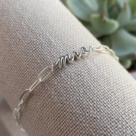 Mrs. Sterling Silver Bride Bracelet Paperclip Chain Newlywed Wedding Shower Anniversary Gift