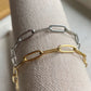 Waterproof Stainless Steel Paperclip Chain Bracelet Gold or Silver Water Safe Jewelry