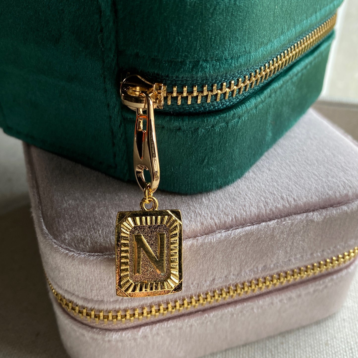 Jewelry Organizer Personalized Dusty Rose or Emerald Green Travel Jewelry Box