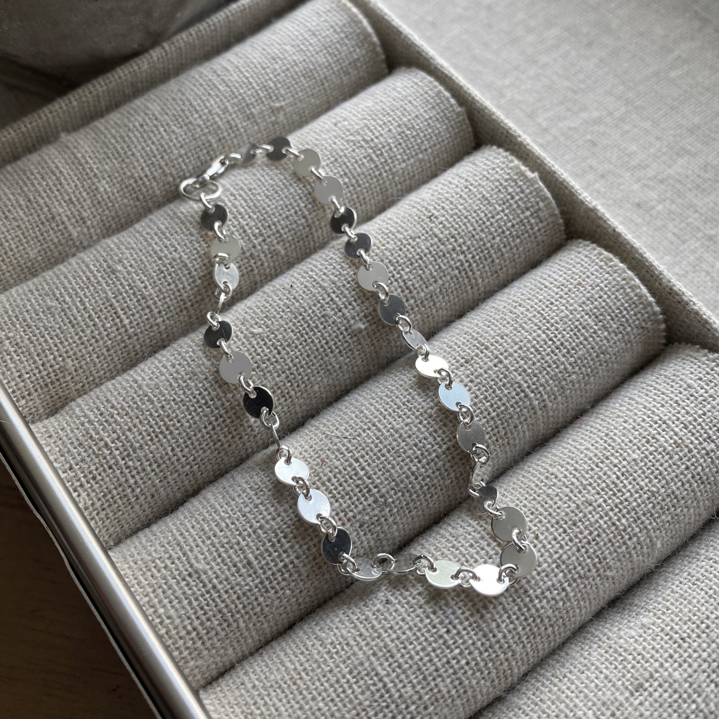 Sterling Silver Sequin Coin Bracelet