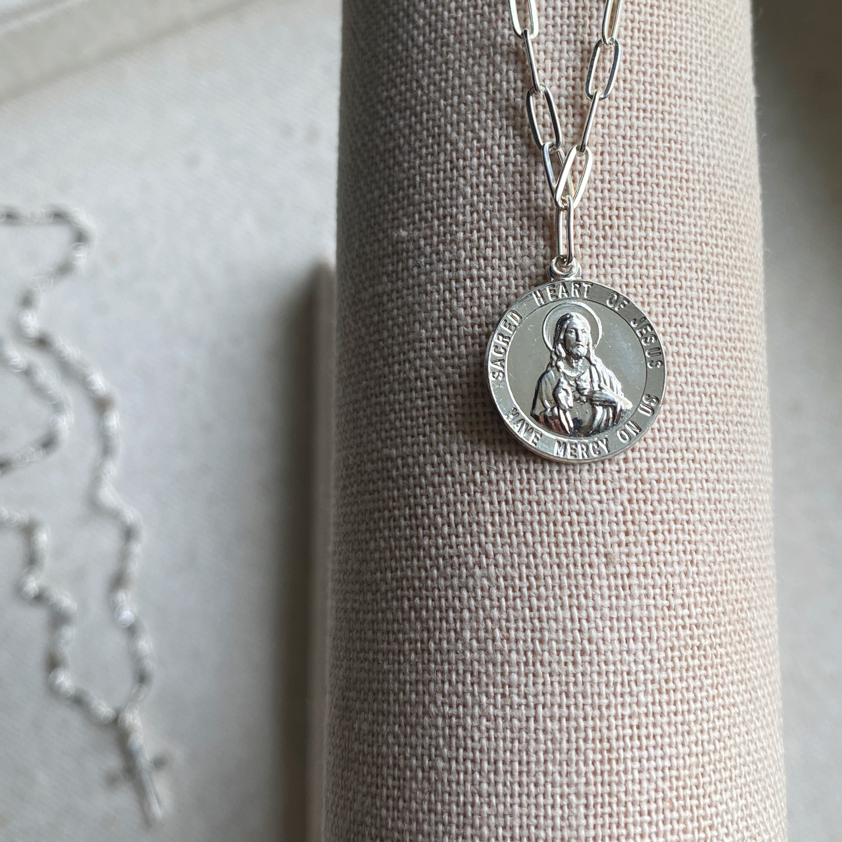Silver Jesus Necklace, Jesus on Cross - Everyday Christian J