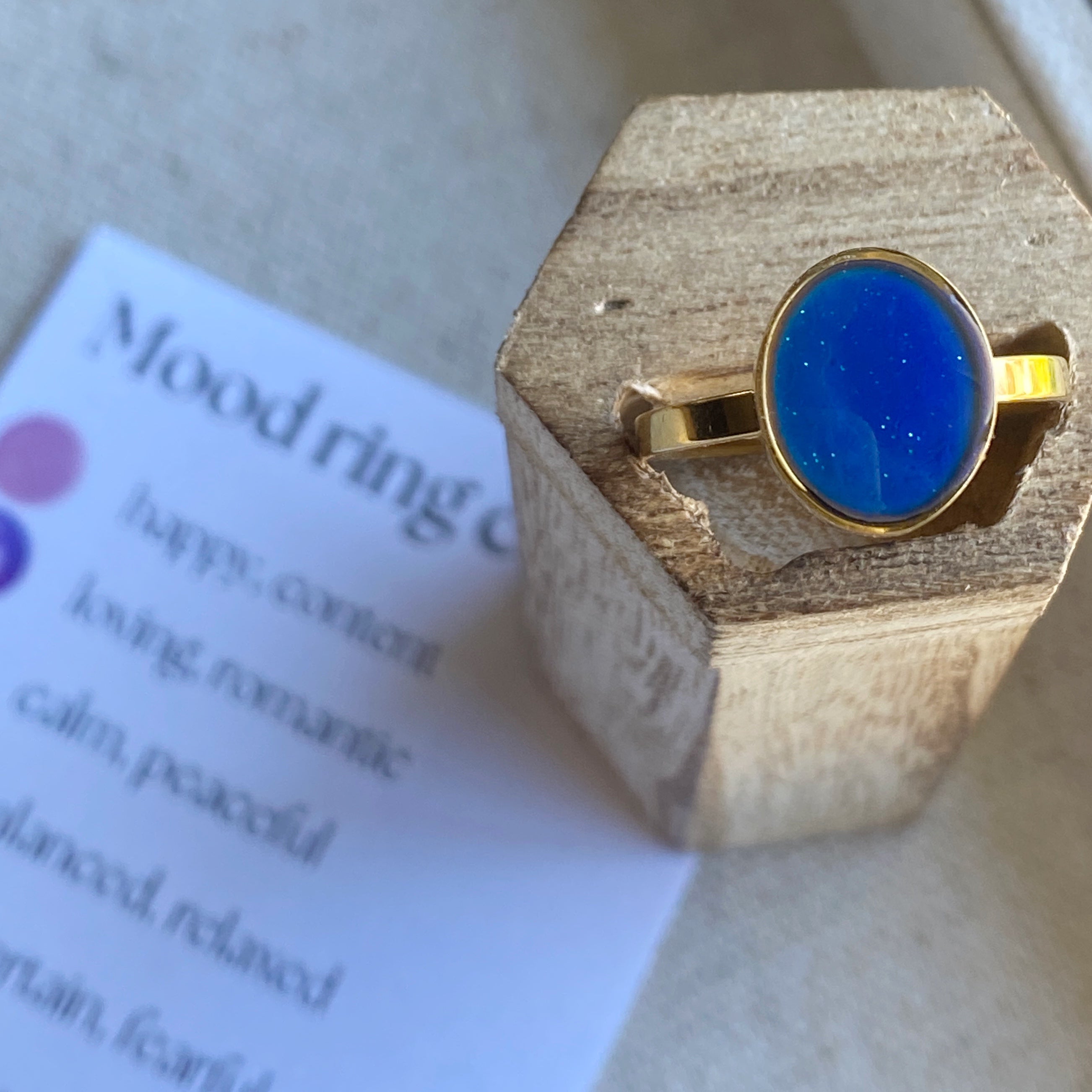 Mood Ring Stainless Steel Silver or Gold Color Changing Moodstone Ring