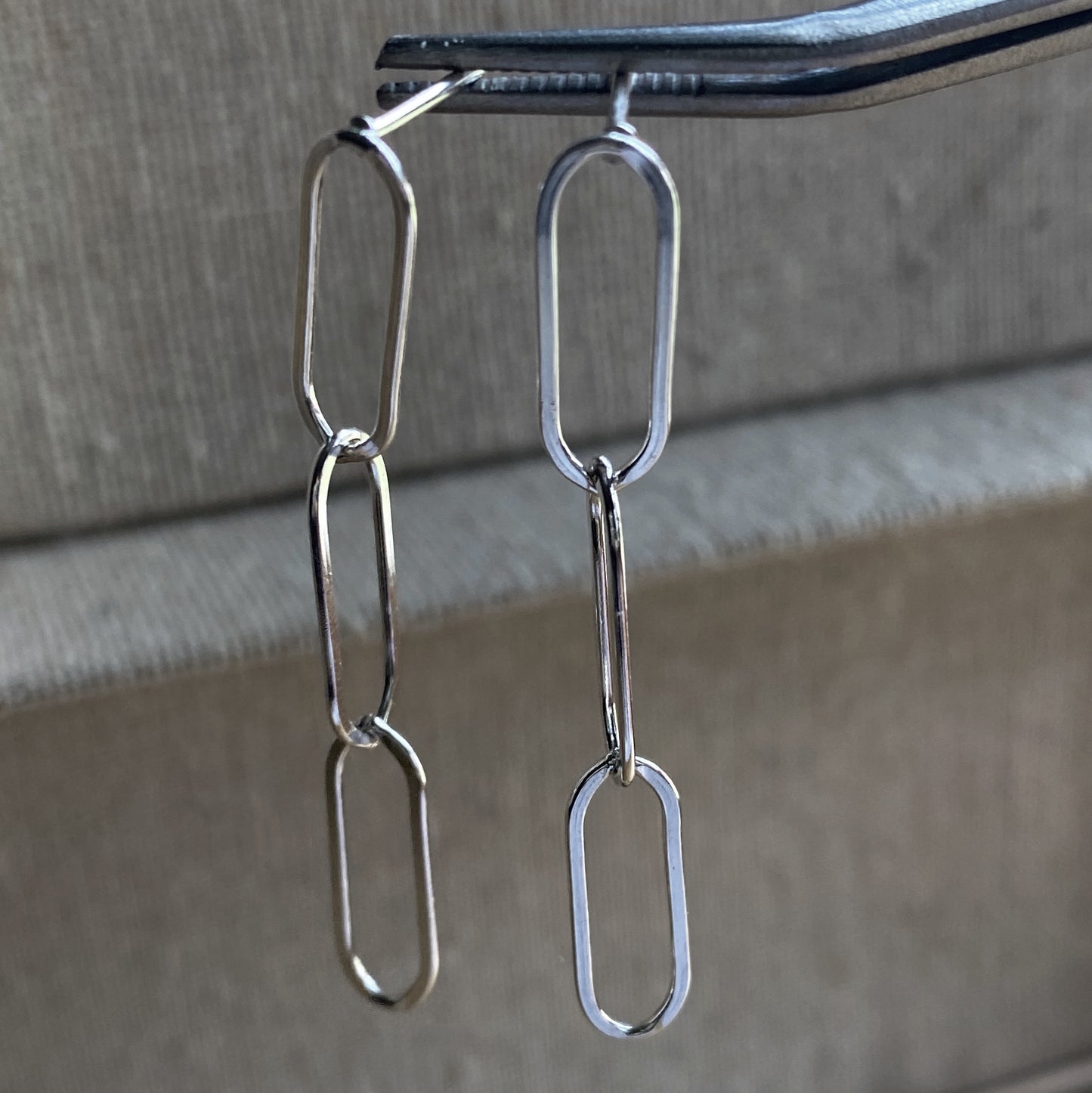 Silver Paperclip Earrings Sterling Silver