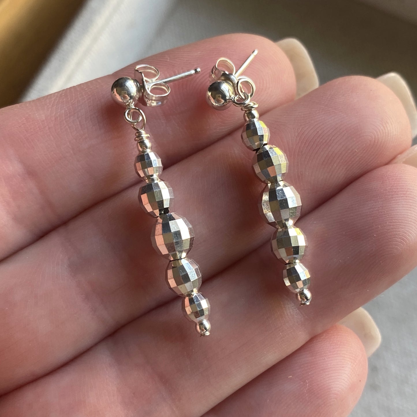 Sterling Silver Earrings Sparkly Post Dangles