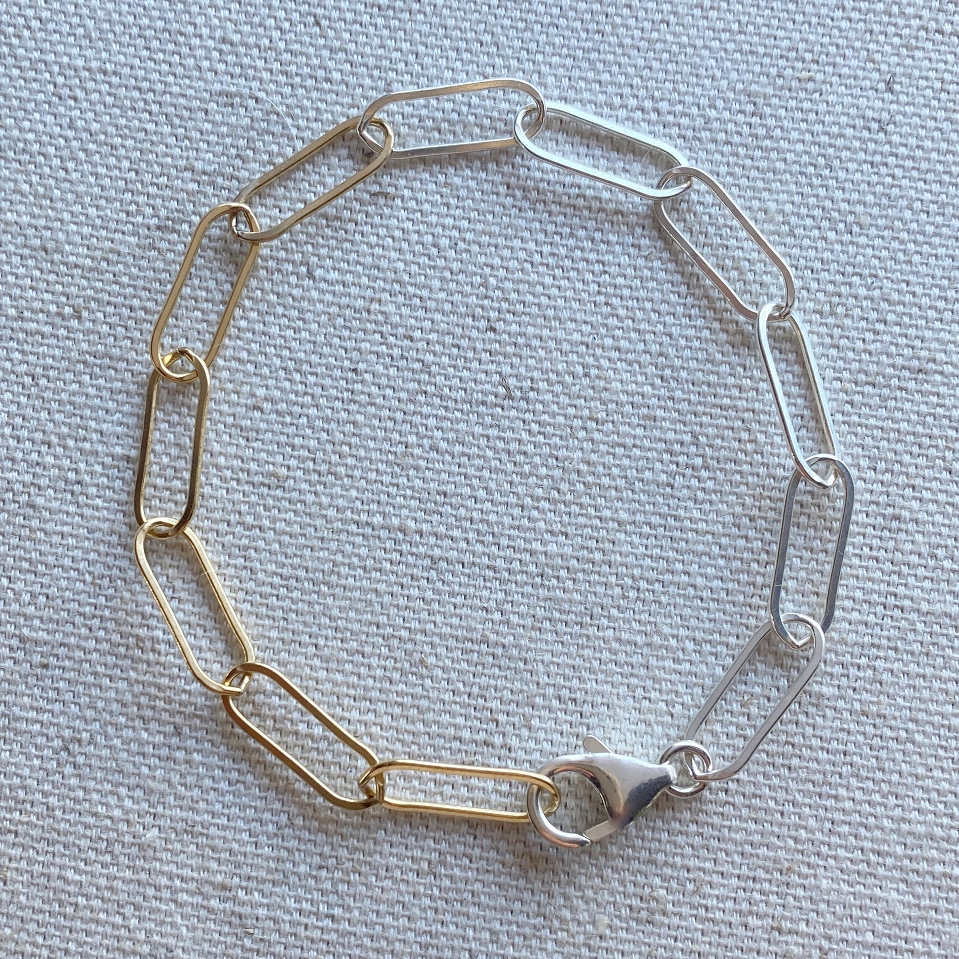 Precious Metal-plated Brass Chain Link Bracelet