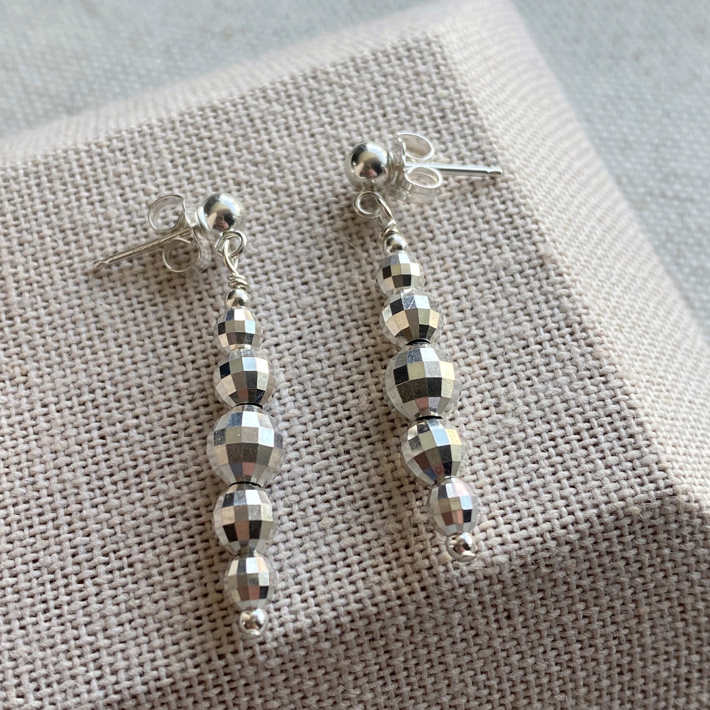 Sterling Silver Earrings Sparkly Post Dangles