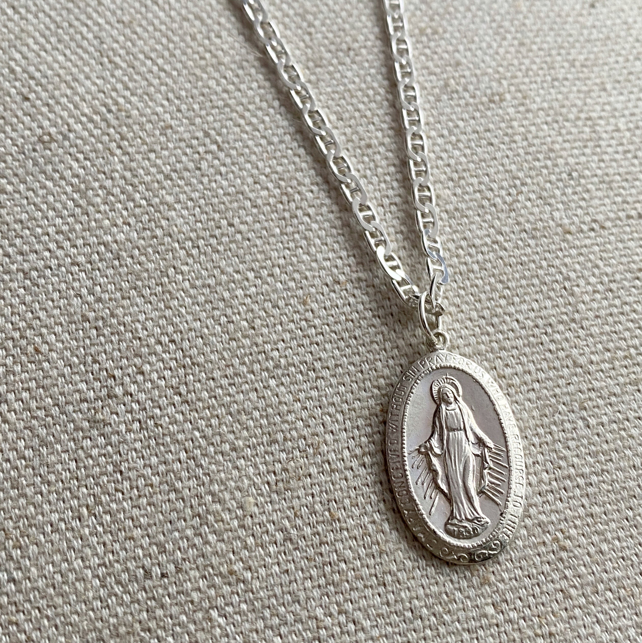 Virgin Mary Necklace & Chain - Sterling Silver – Marie's Jewelry Store