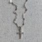 Cross Necklace Sterling Silver Sequin Chain